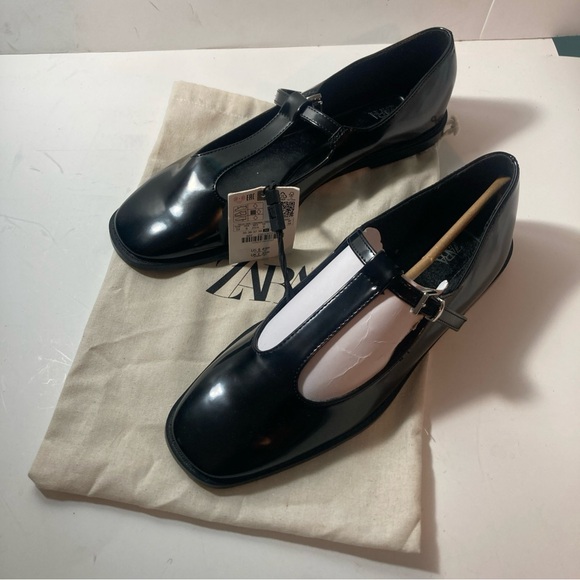 Zara Shoes - ZARA 8 Patent Mary Jane Ballet Flats T-strap Women EU 39 NEW